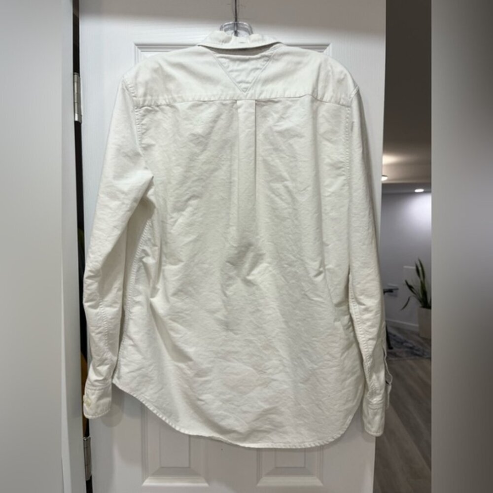 Tommy Hilfiger Men's Brushed Cotton White Button Shirt Long Sleeve Casual wear - Picture 5 of 6